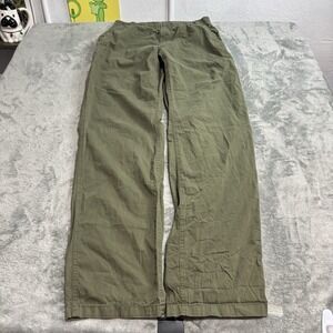 A.P.C Pants Mens 48 Green Chuck Twill Straight Leg Elastic Waist Regular Fit